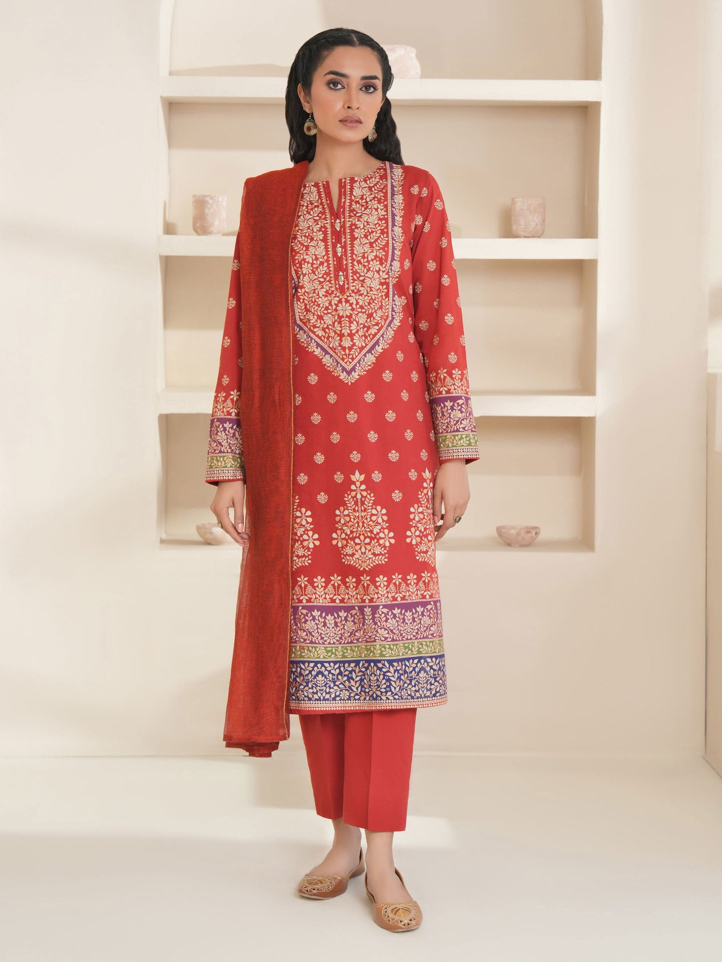 3 Piece Lawn Suit-Paste Print (Unstitched)