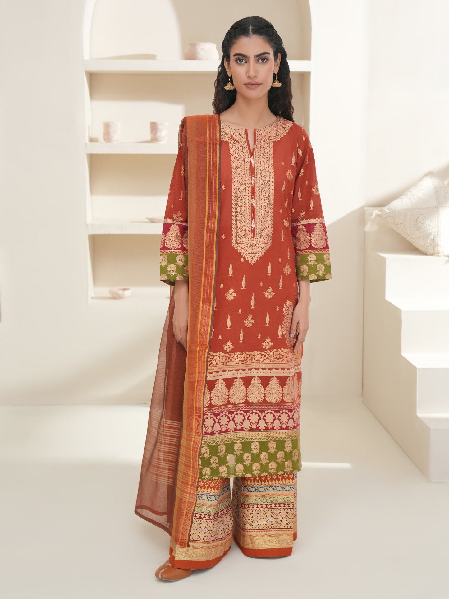 2 Piece Lawn Suit-Paste Print (Unstitched)