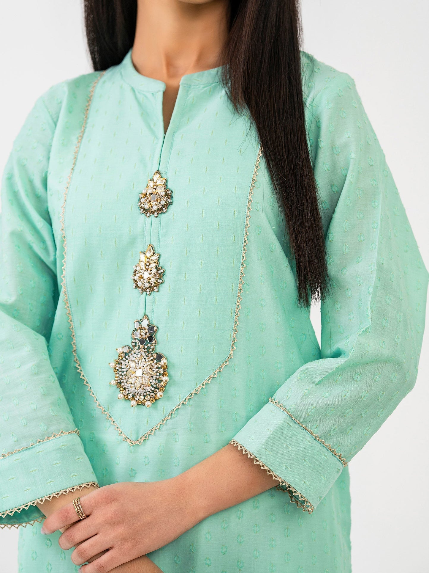 Jacquard Shirt-Embroidered (Pret)