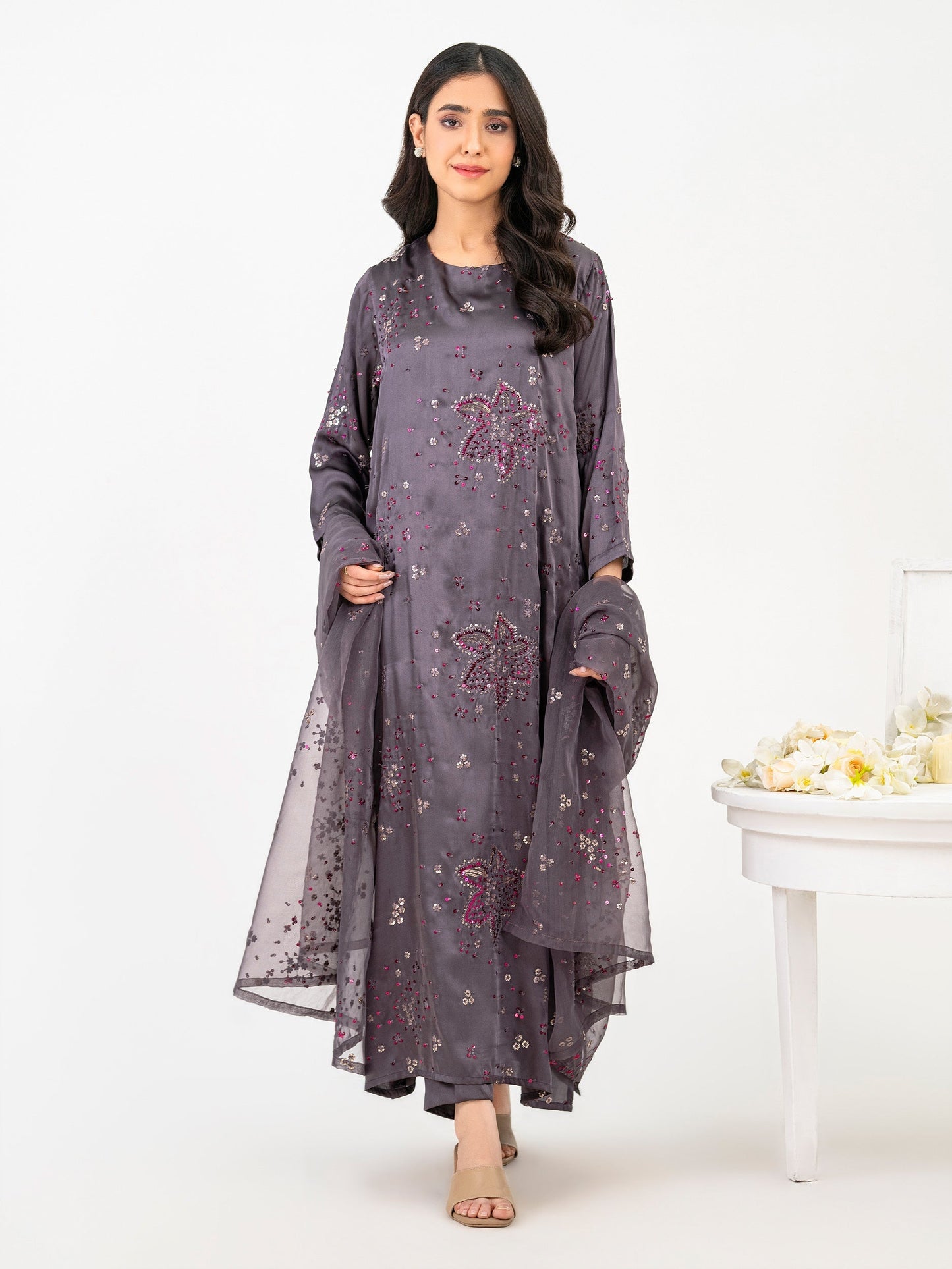 Silk Suit-Embroidered (Pret)