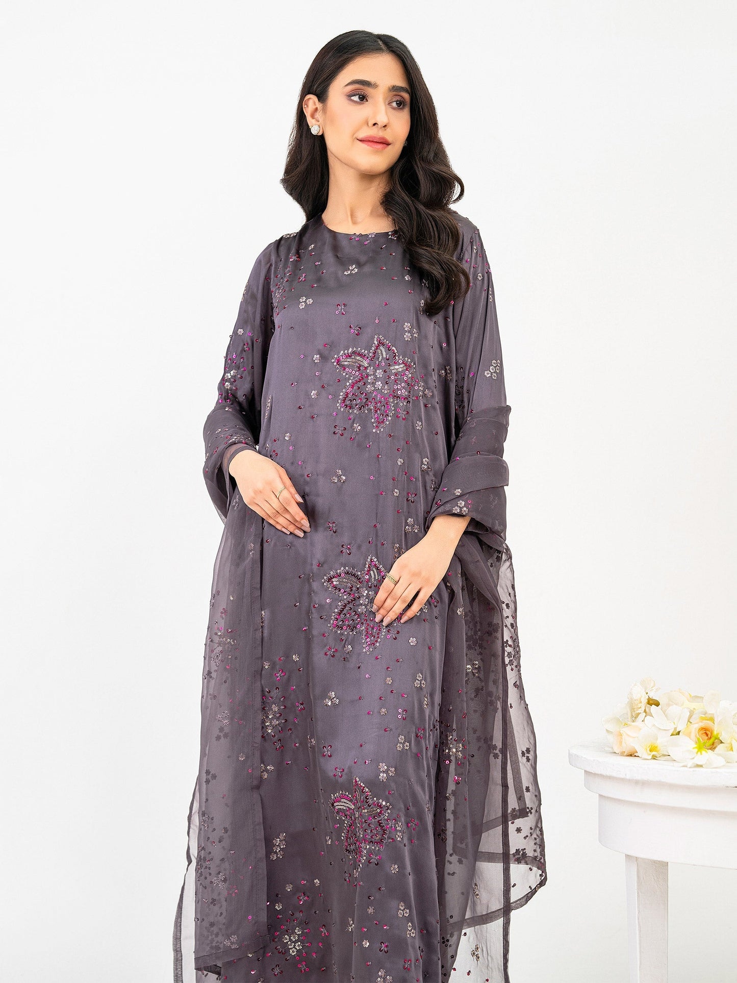 Silk Suit-Embroidered (Pret)