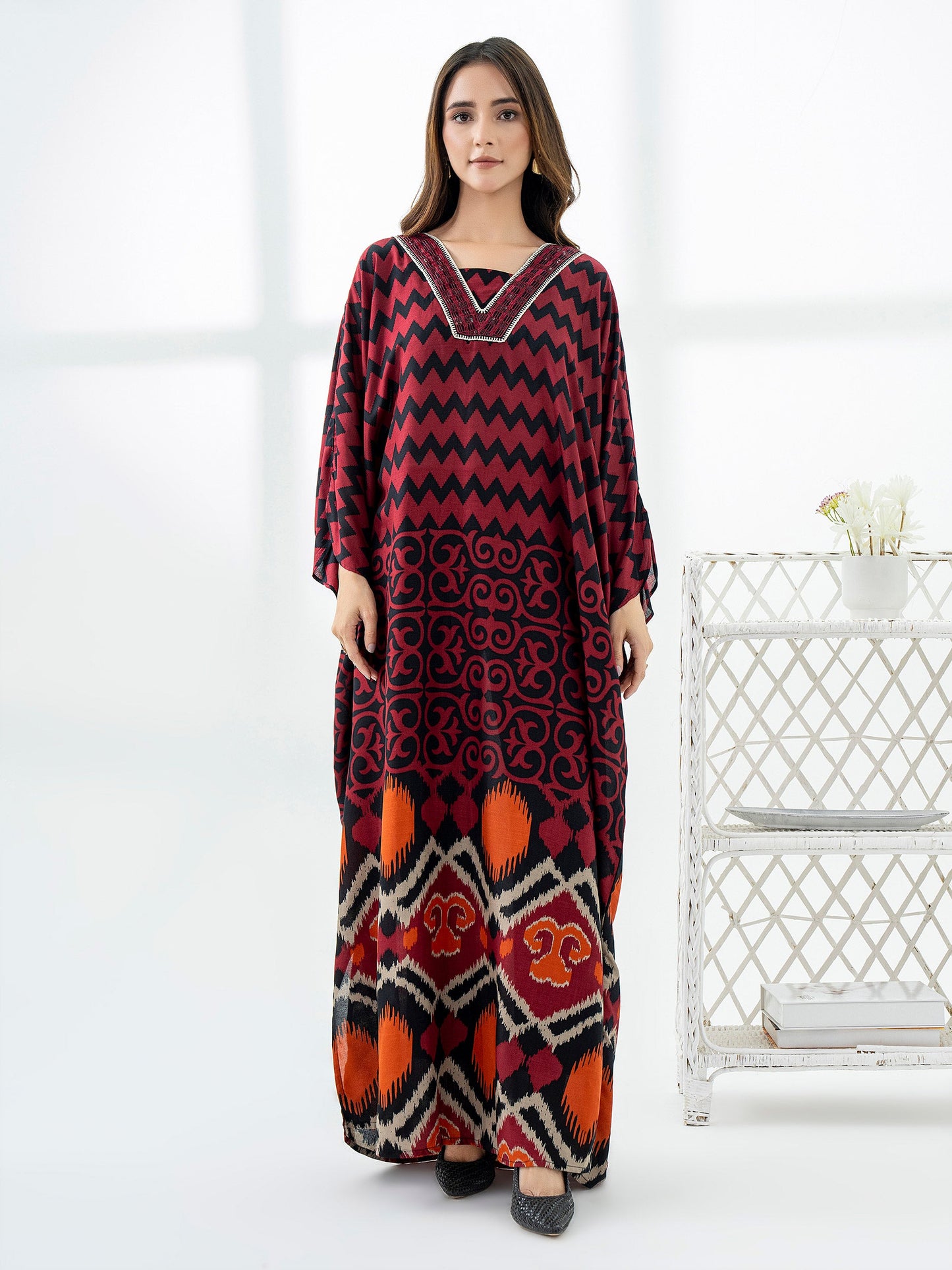 Viscose Kaftan-Embroidered (Pret)