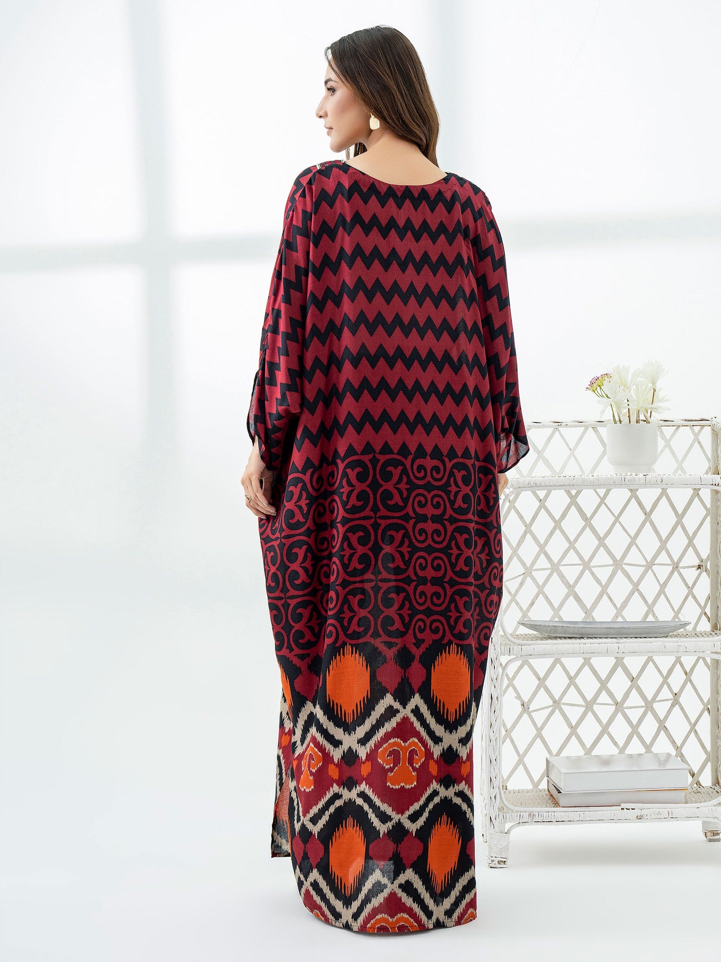 Viscose Kaftan-Embroidered (Pret)