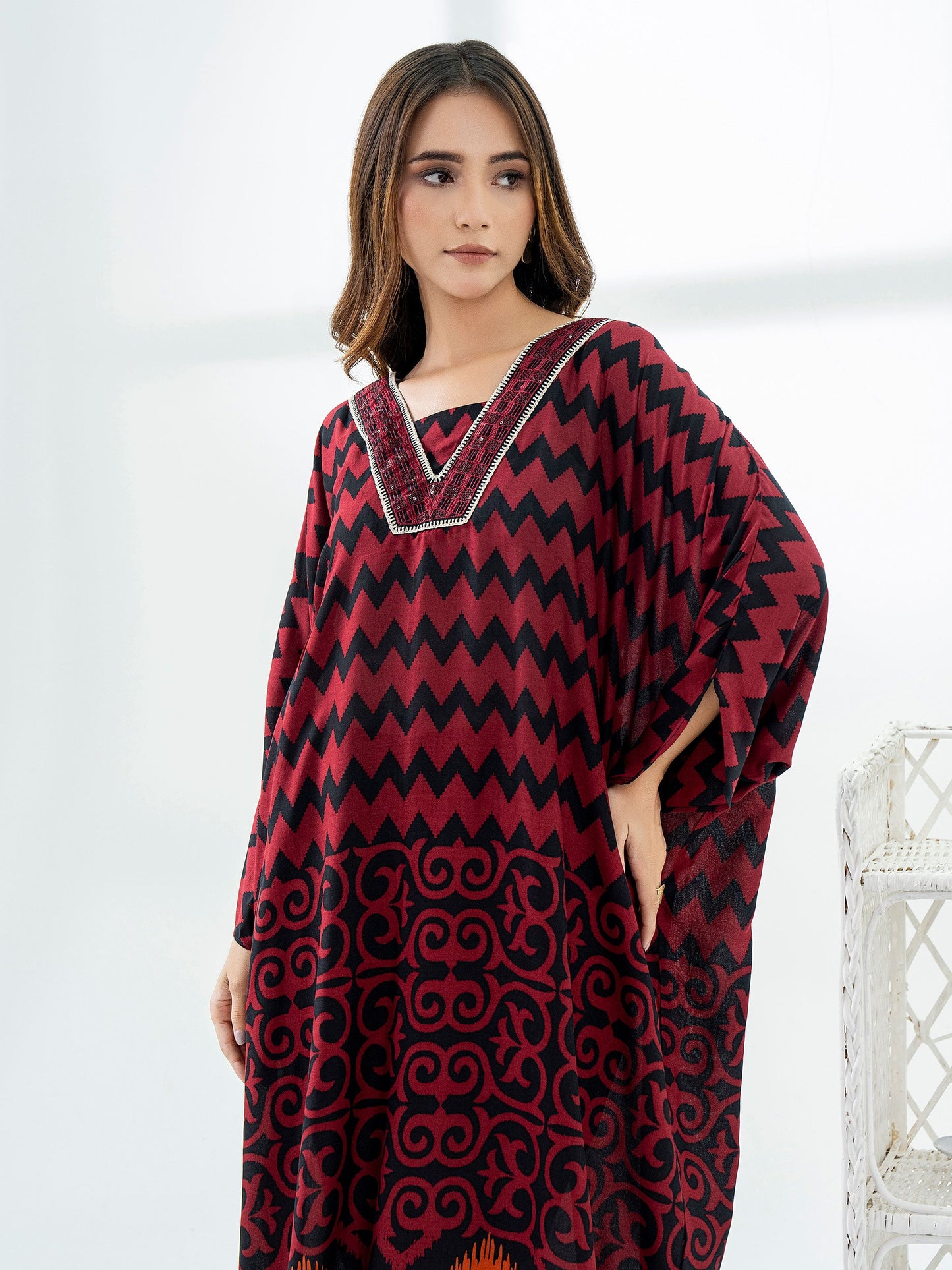 Viscose Kaftan-Embroidered (Pret)