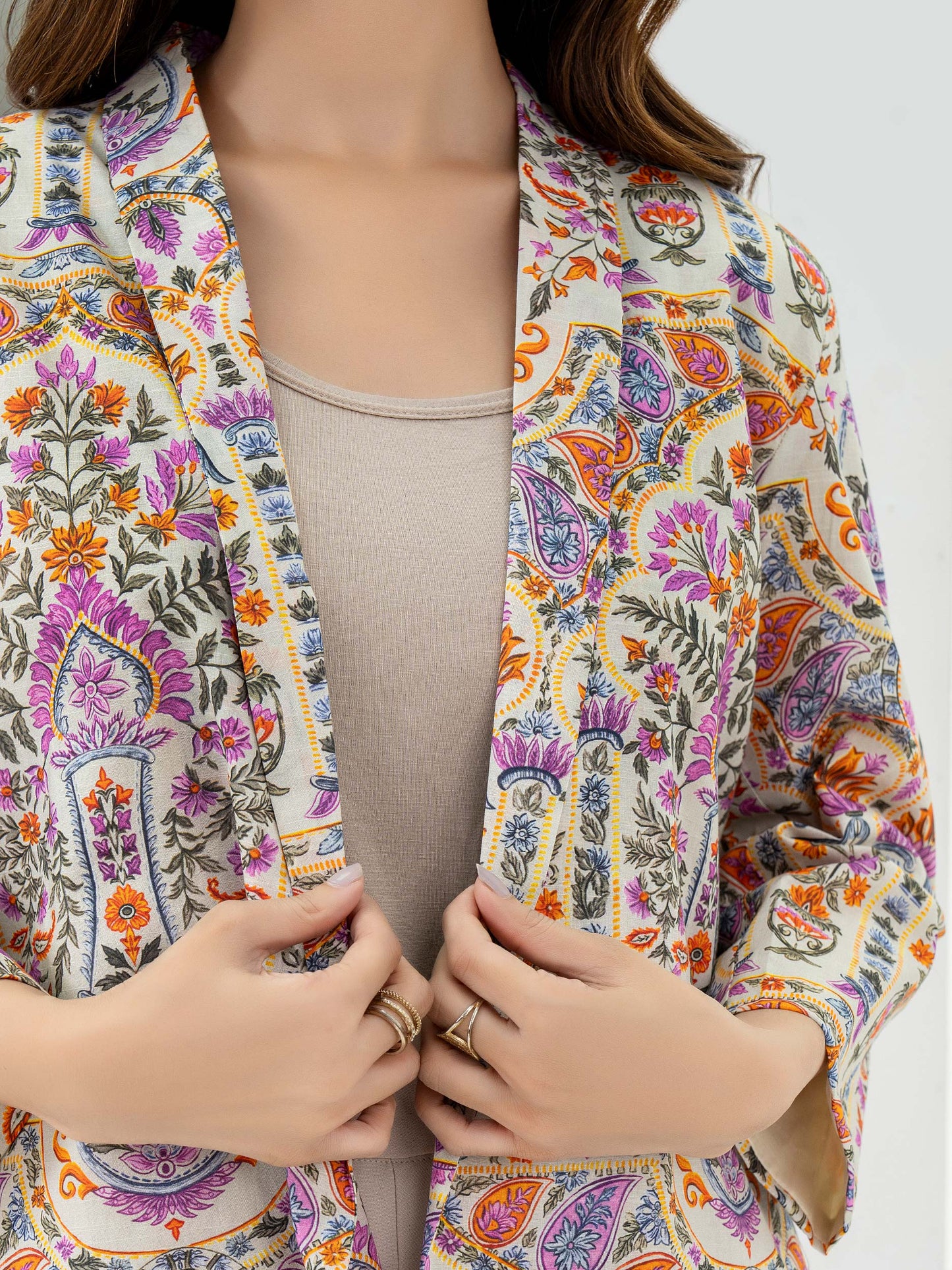 Lawn Cardigan-Printed (Pret)