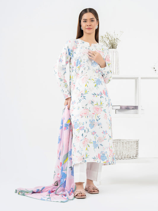 3 Piece Lawn Suit-Embroidered (Pret)