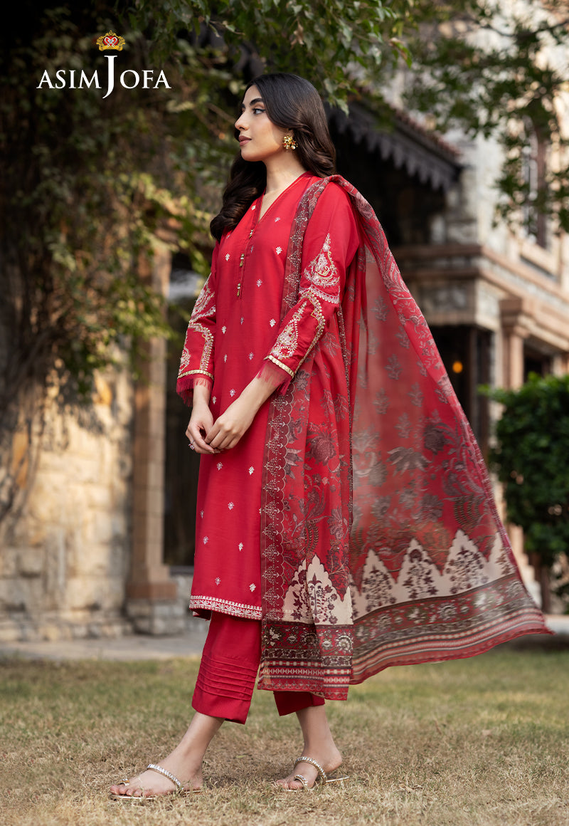 AJPB-98 EMBROIDERED RAW SILK 3 PCS