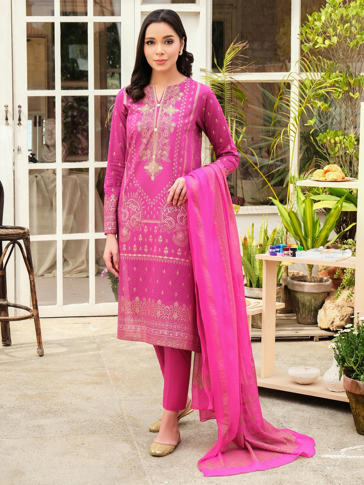 3 Piece Lawn Suit-Paste Print (Pret)