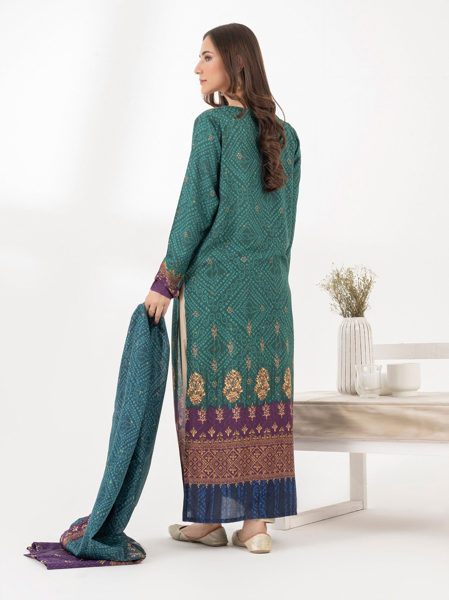 2 Piece Viscose Suit-Embroidered (Pret)