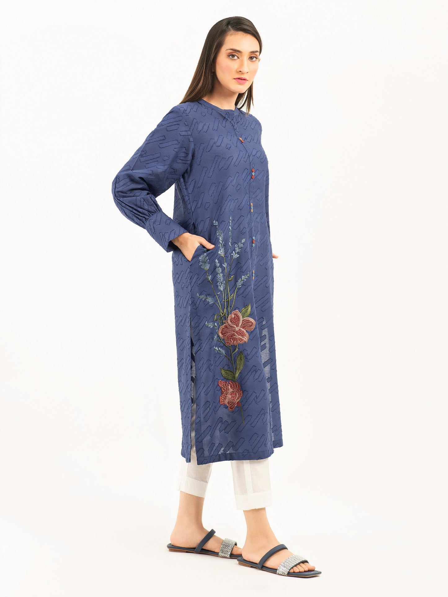 Self Jacquard Shirt-Embroidered (Pret)