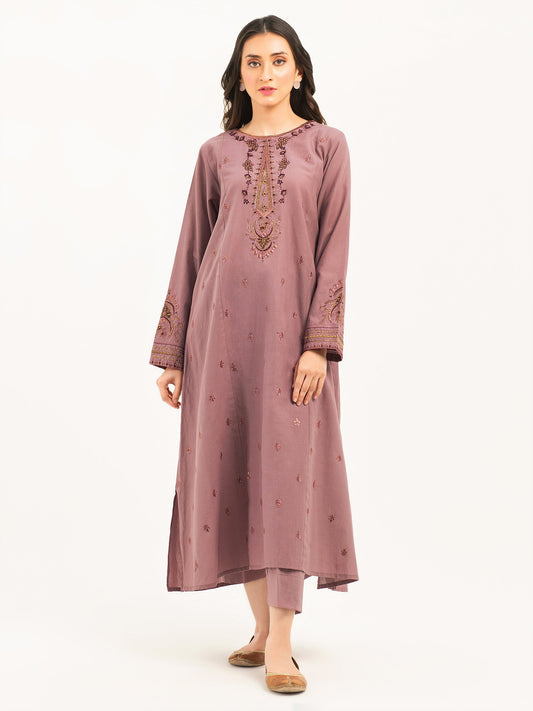 2 Piece Textured Lawn Suit-Embroidered (Pret)