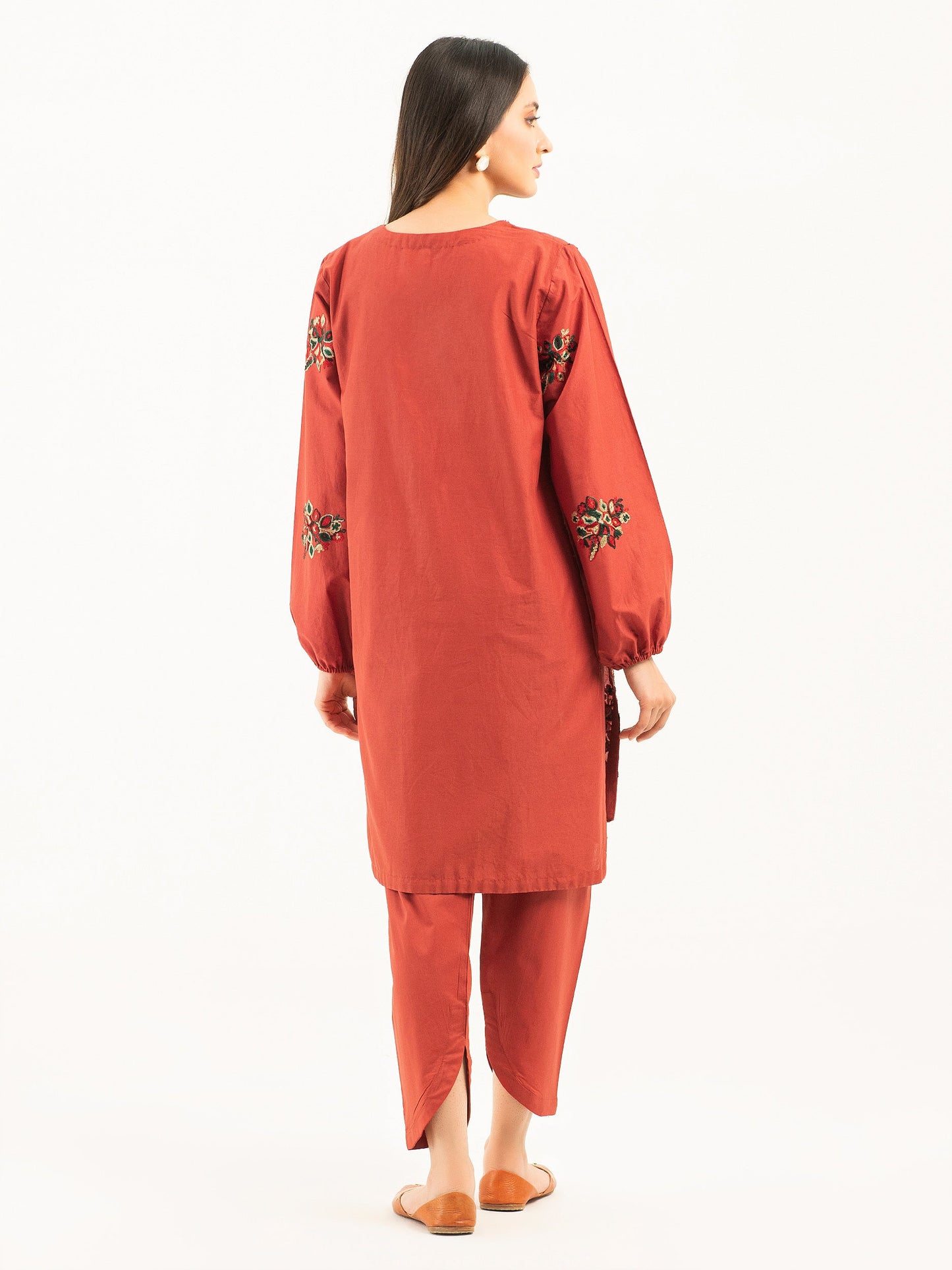 2 Piece Cambric Suit-Embroidered (Pret)