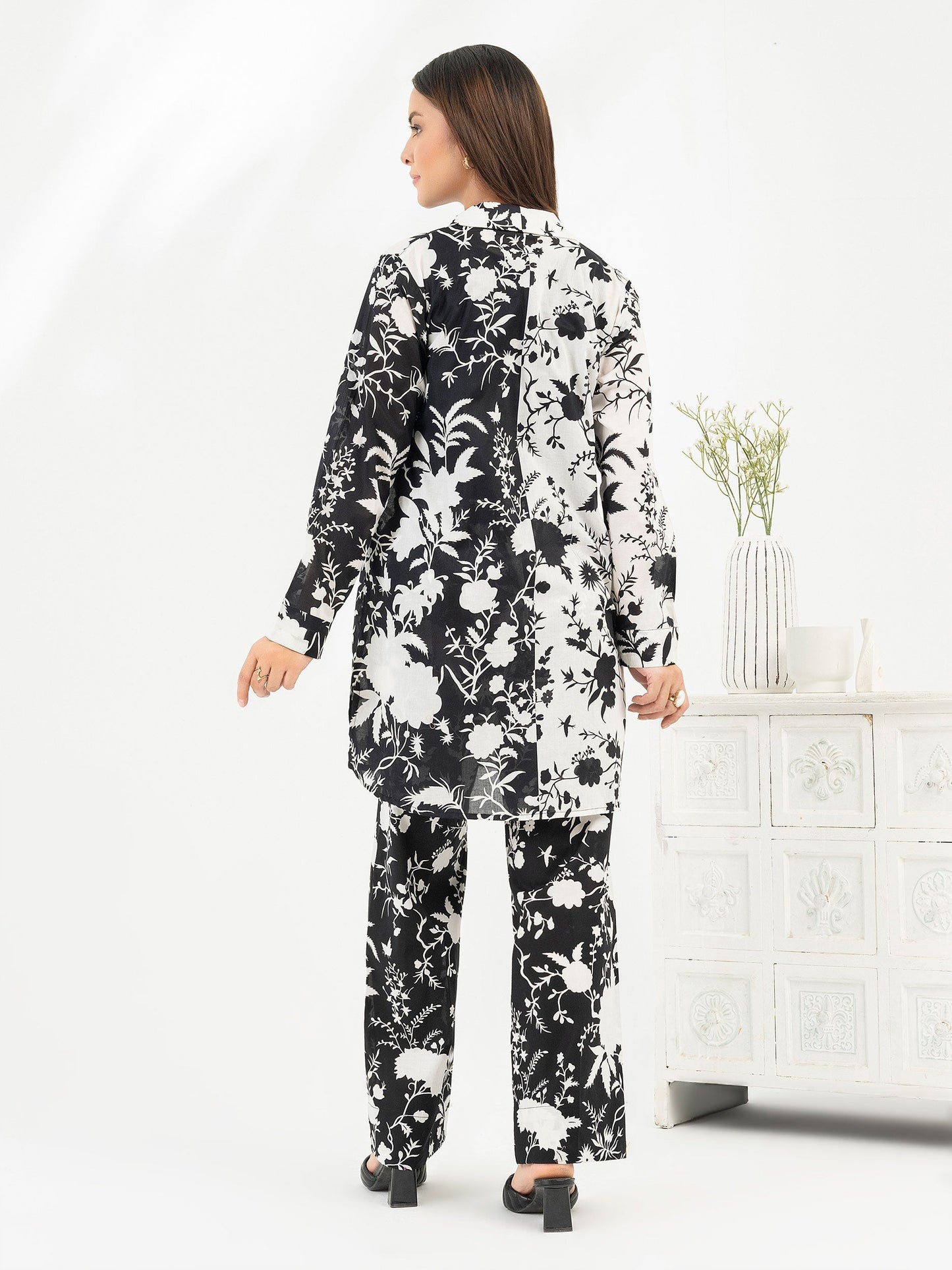 2 Piece Cambric Suit-Printed (Pret)