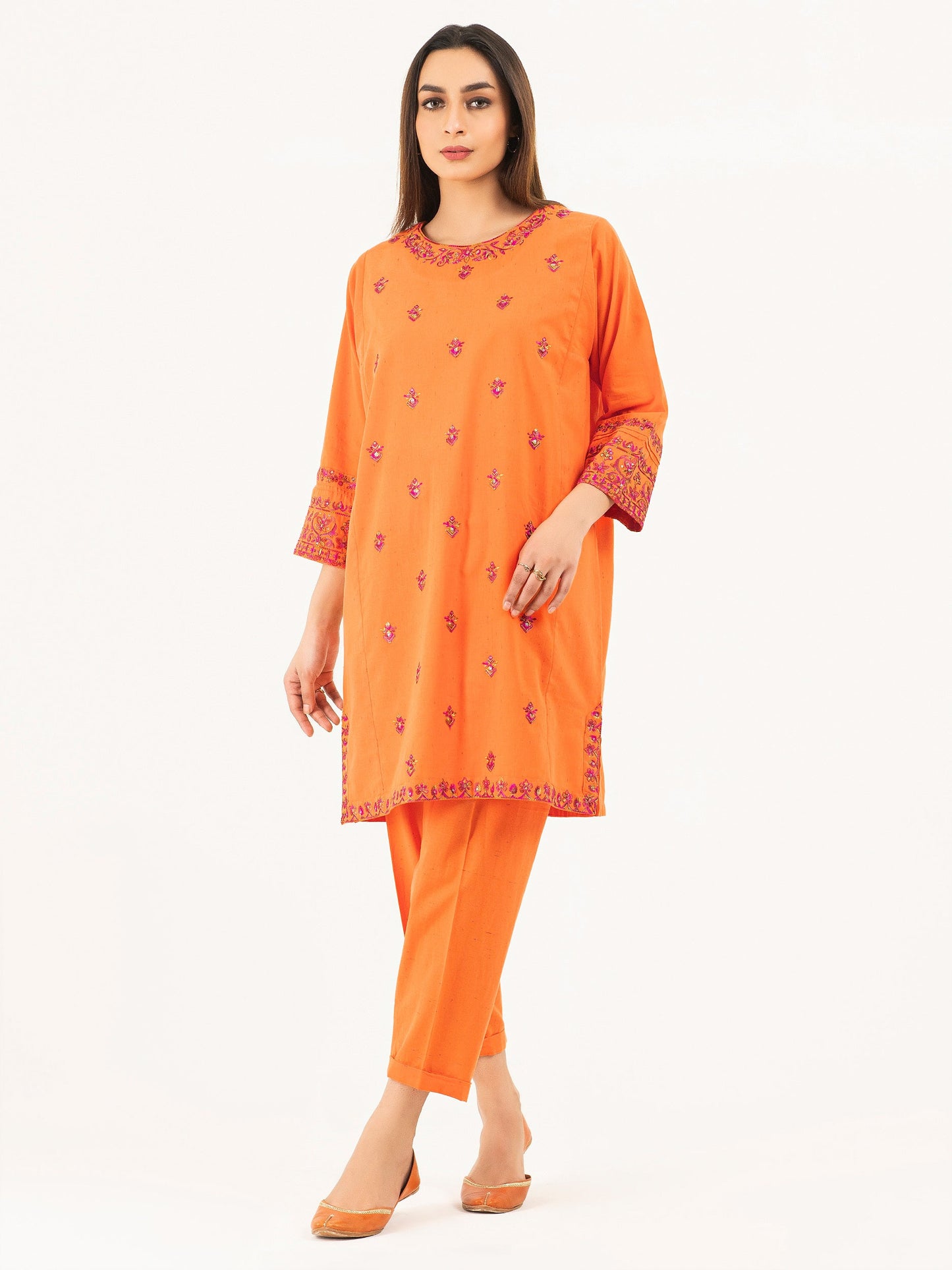 2 Piece Yarn Dyed Suit-Embroidered (Pret)