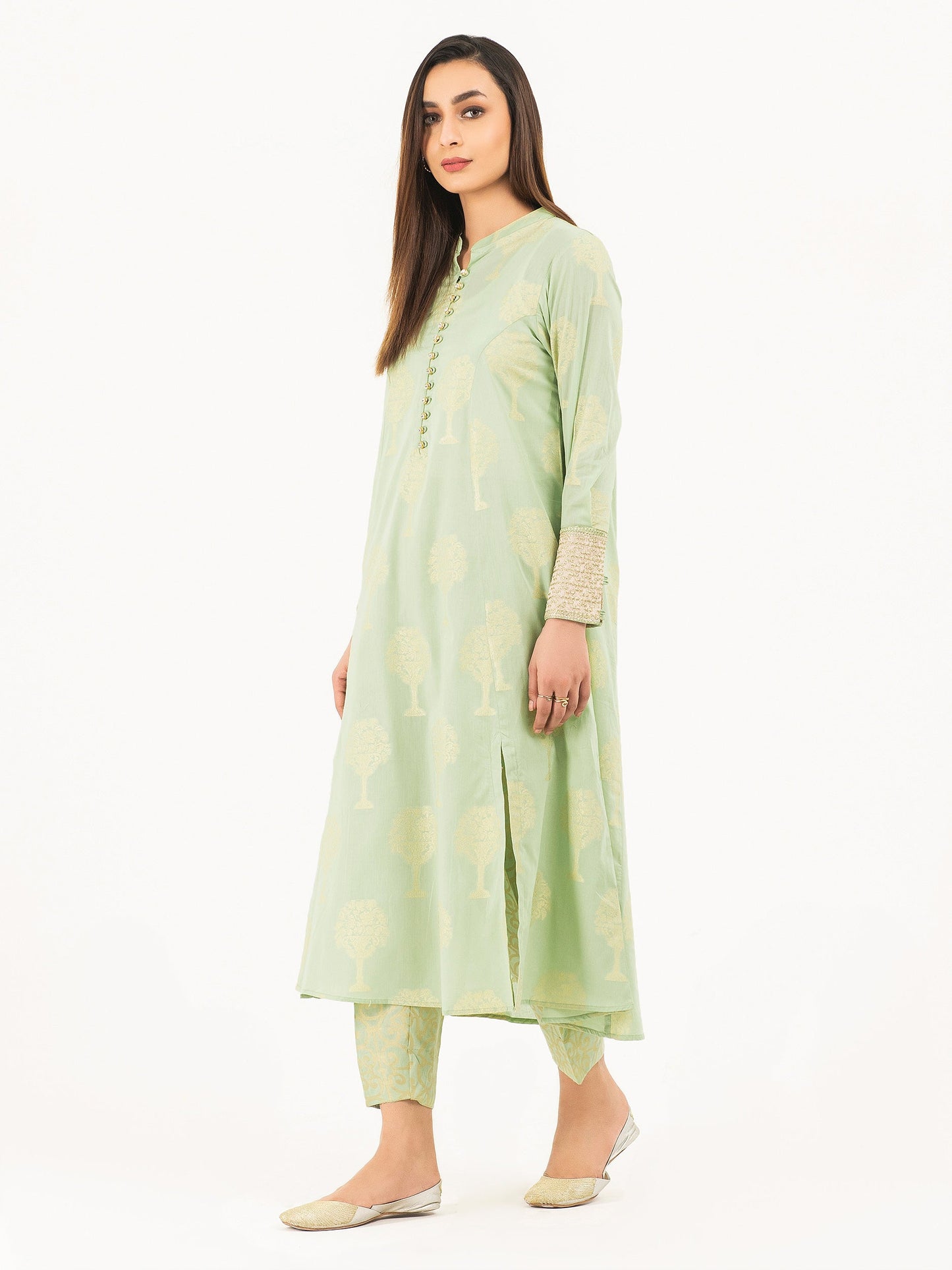 2 Piece Jacquard Suit-Embellished (Pret)