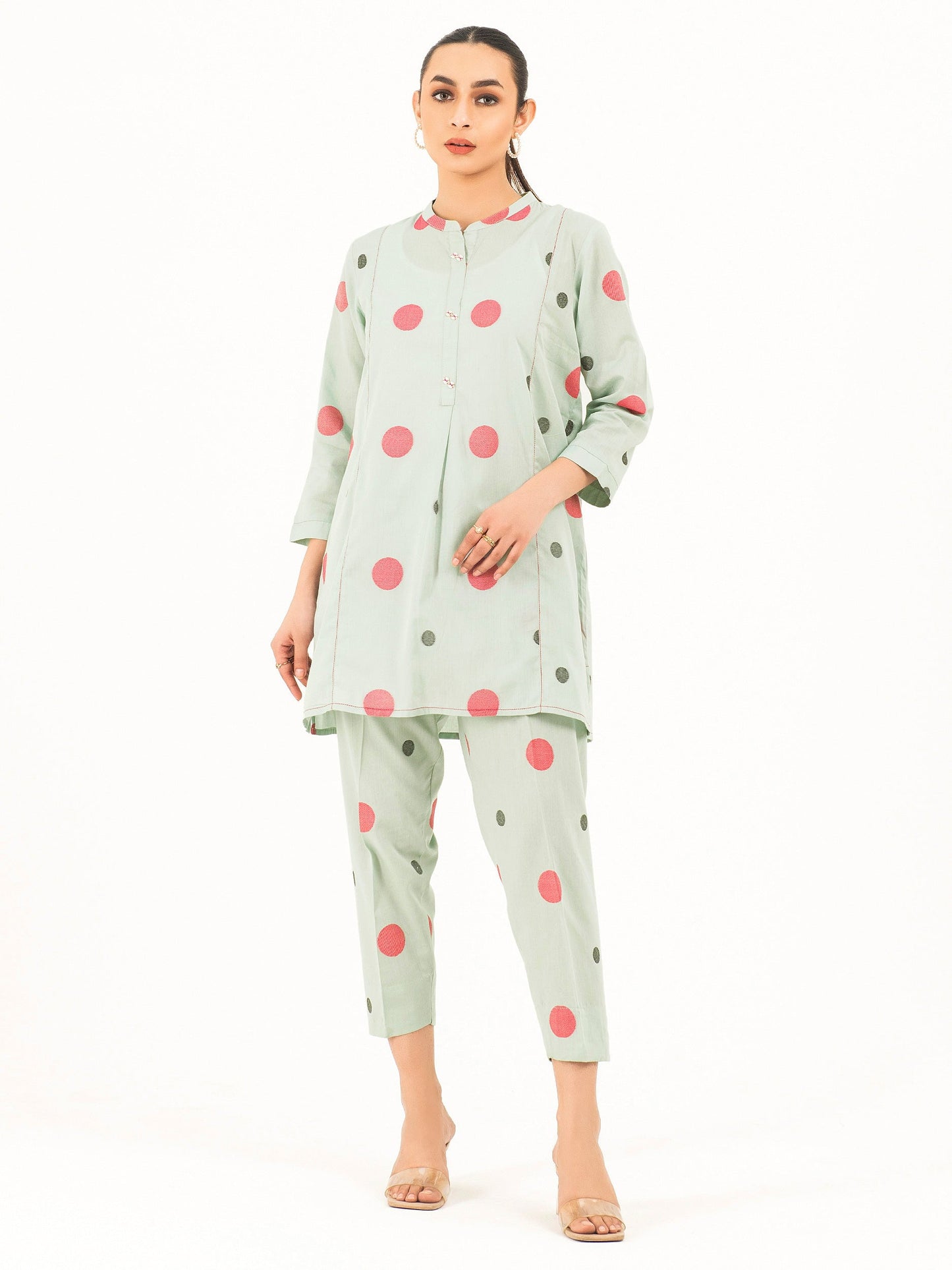 2 Piece Jacquard Suit-Embellished (Pret)