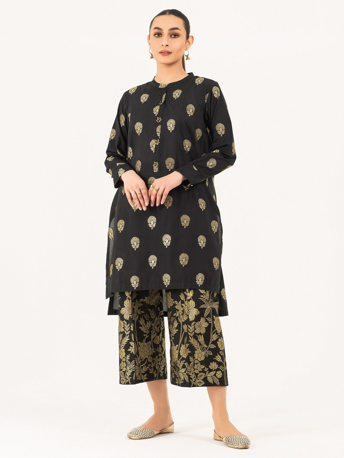 2 Piece Jacquard Suit-Embellished (Pret)