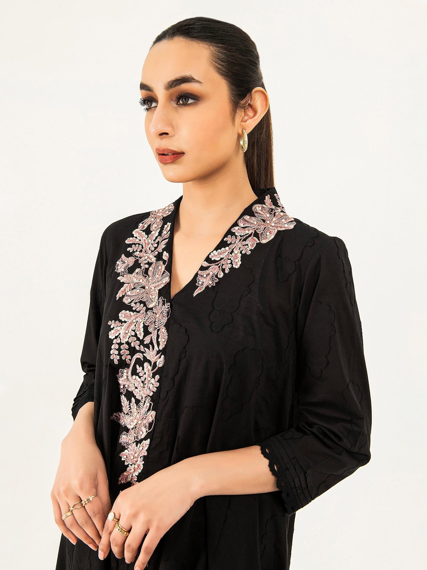 Jacquard Shirt-Embroidered (Pret)