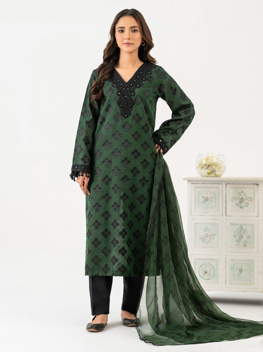 2 Piece Jacquard Suit-Embroidered (Pret)