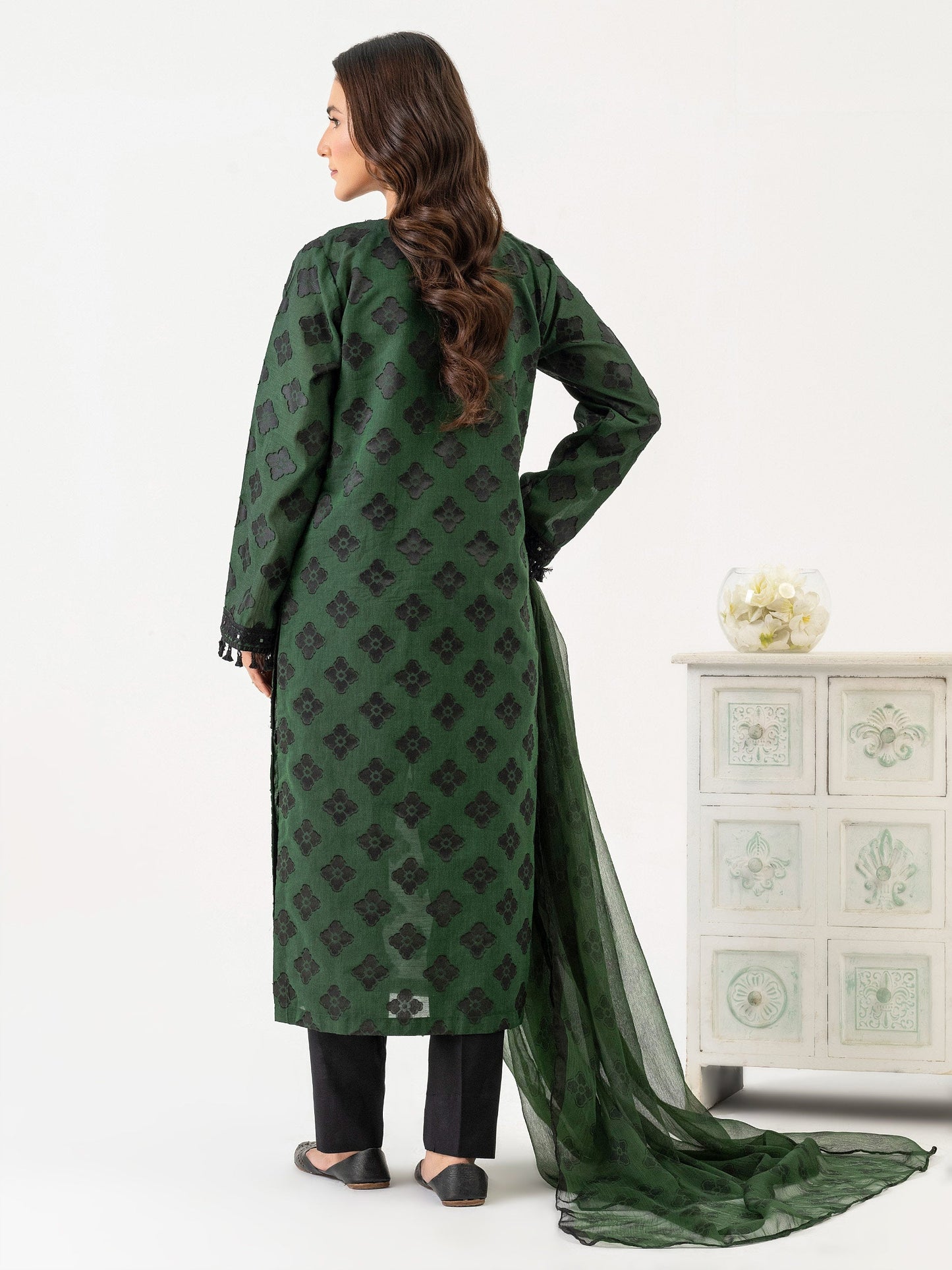 2 Piece Jacquard Suit-Embroidered (Pret)