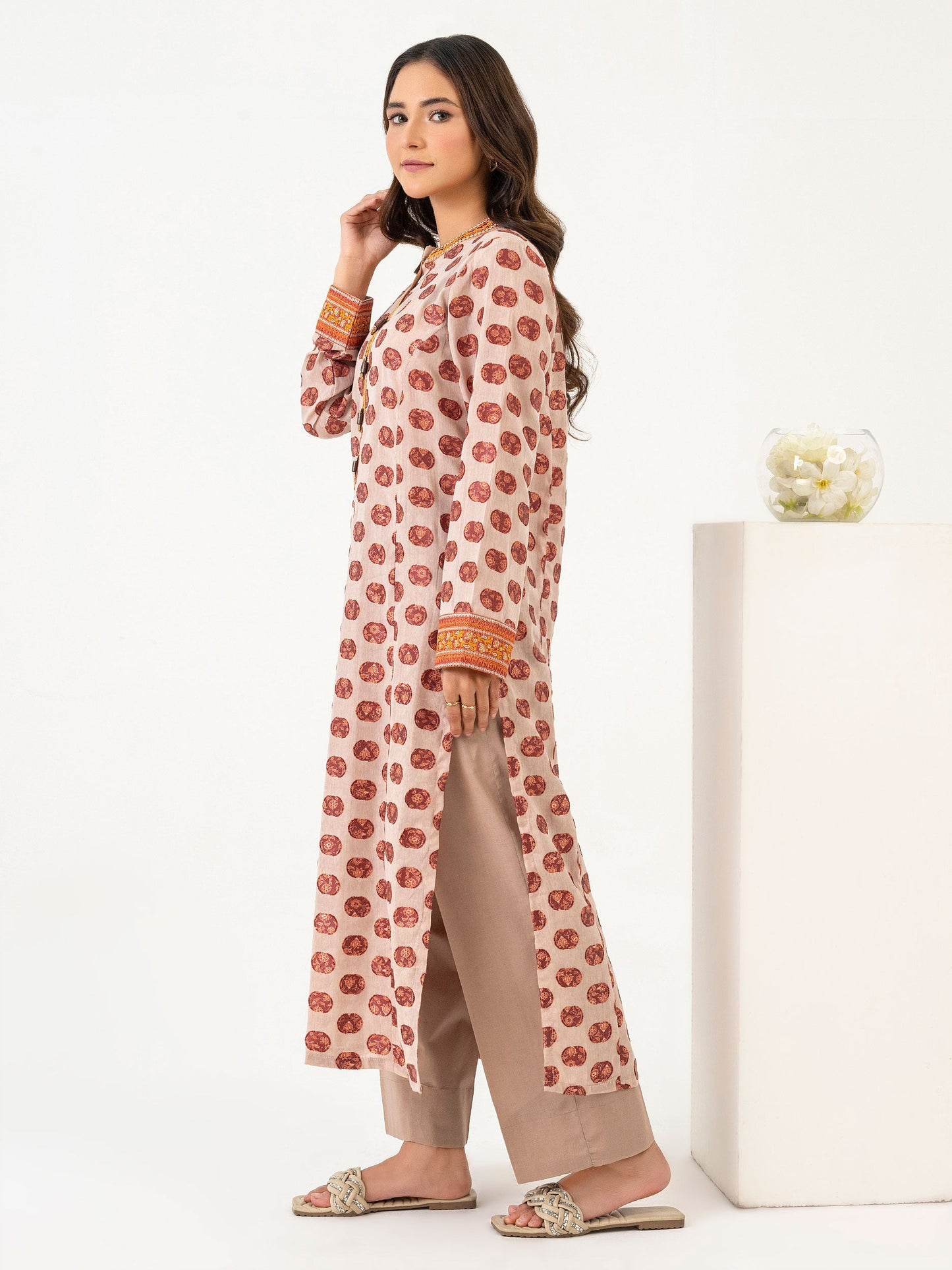 2 Piece Jacquard Suit-Embroidered (Pret)