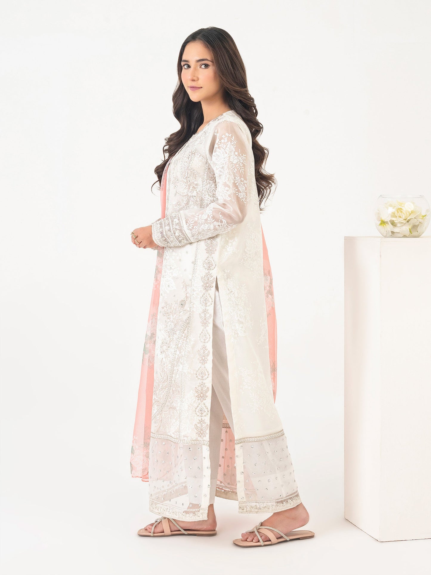 2 Piece Organza Suit-Embroidered (Pret)