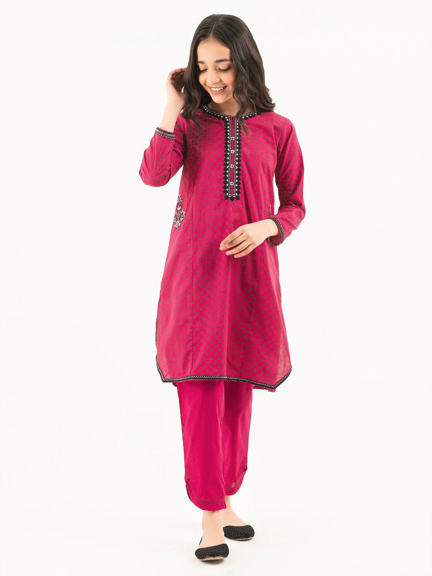 2 Piece Winter Cotton Suit-Embroidered (Pret)