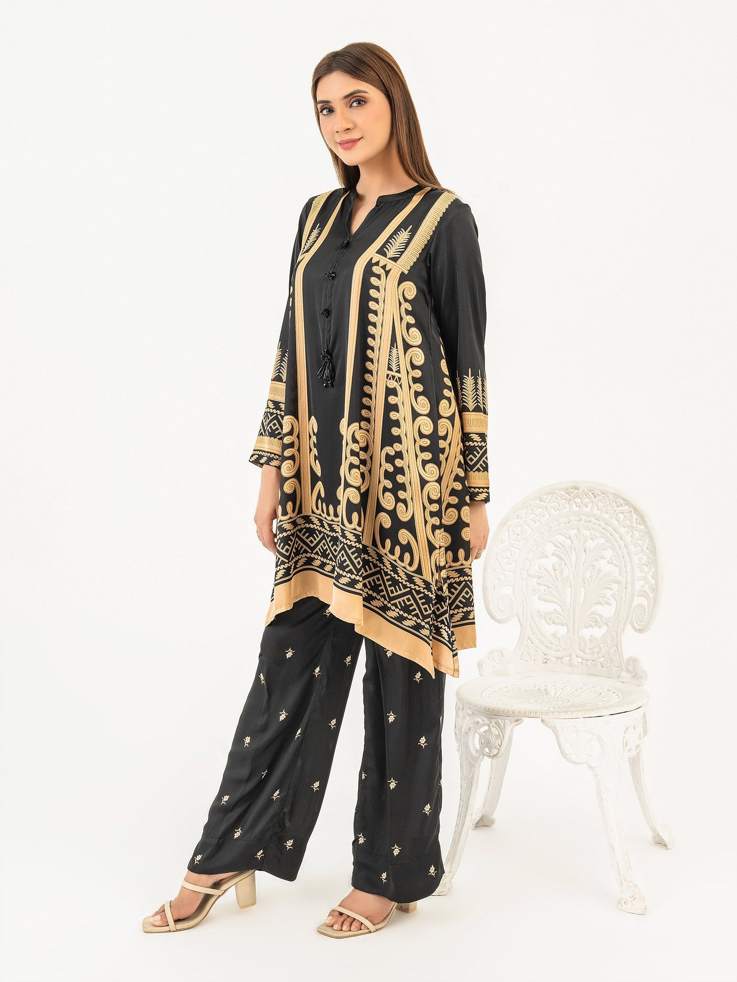 2 Piece Silk Suit-Printed (Pret)