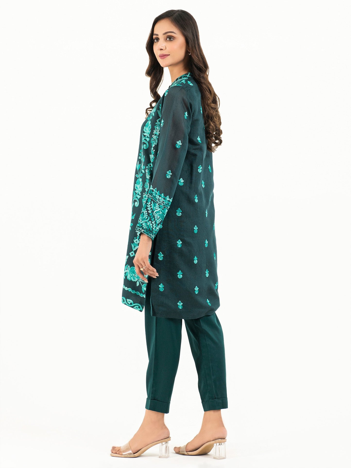 3 Piece Net Suit-Embroidered (Pret)