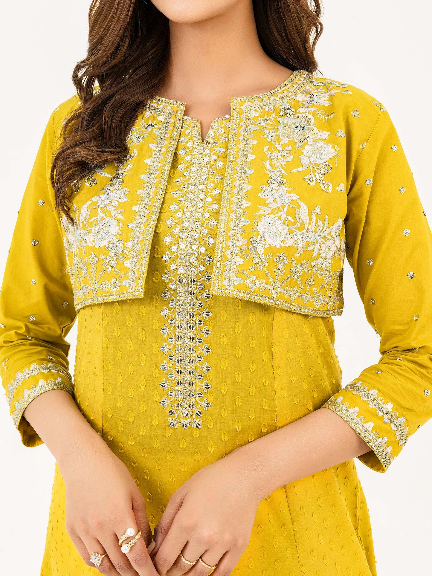 Jacquard Shirt With Bolero-Embroidered (Pret)