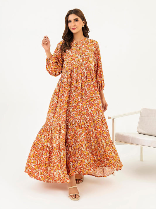 Linen Dress-Printed (Pret)