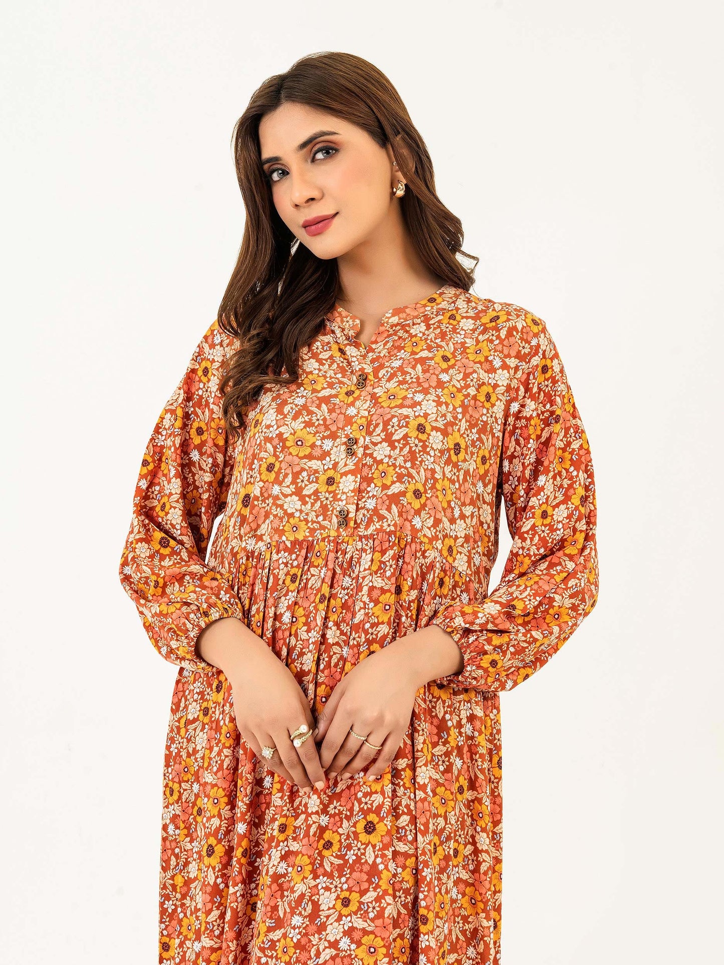 Linen Dress-Printed (Pret)