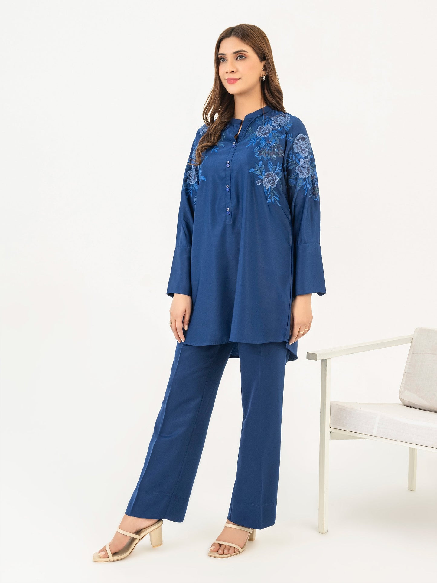 2 Piece Silk Suit-Embroidered (Pret)