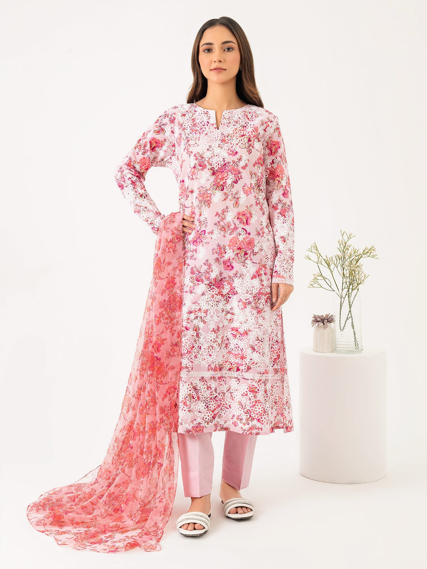 3 Piece Lawn Suit-Paste Print (Pret)