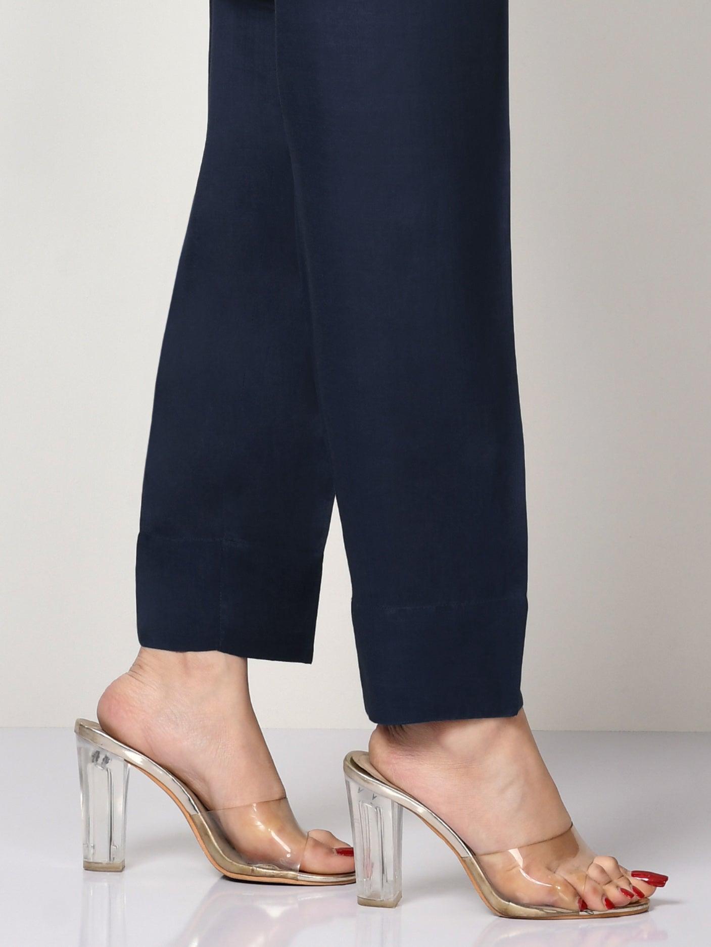 Raw Silk Trouser - Dark Navy