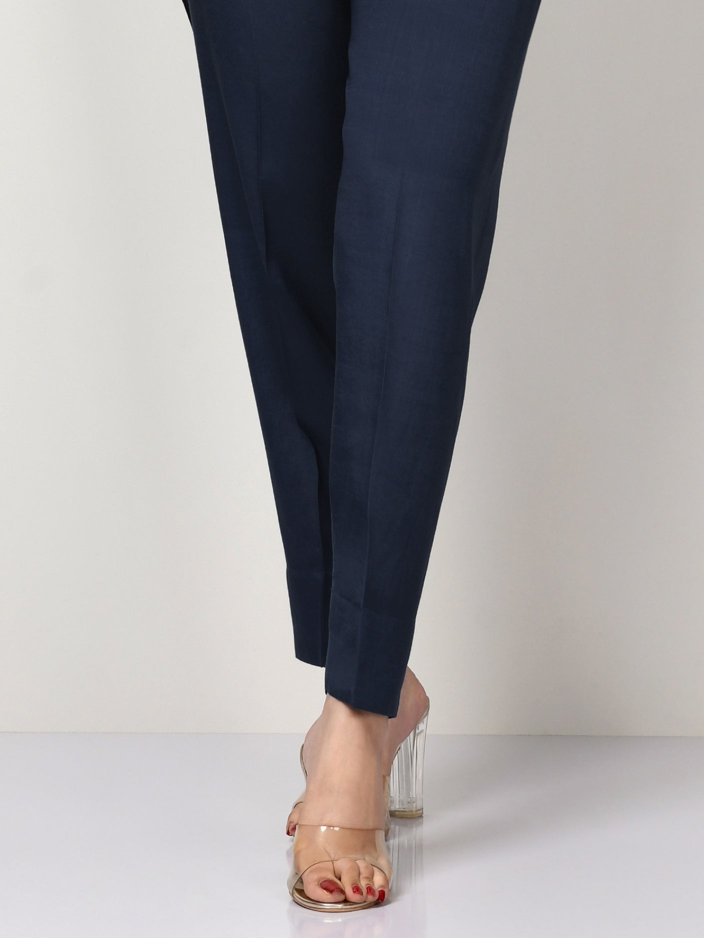 Raw Silk Trouser - Dark Navy