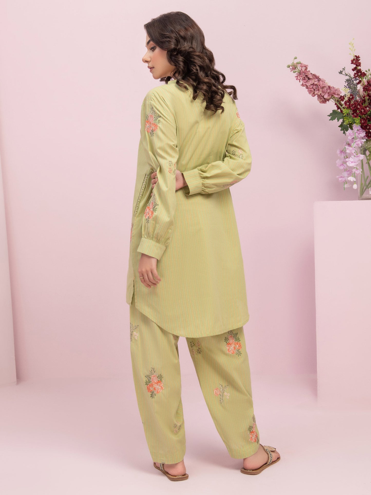 2 Piece Yarn Dyed Suit-Embroidered (Pret)