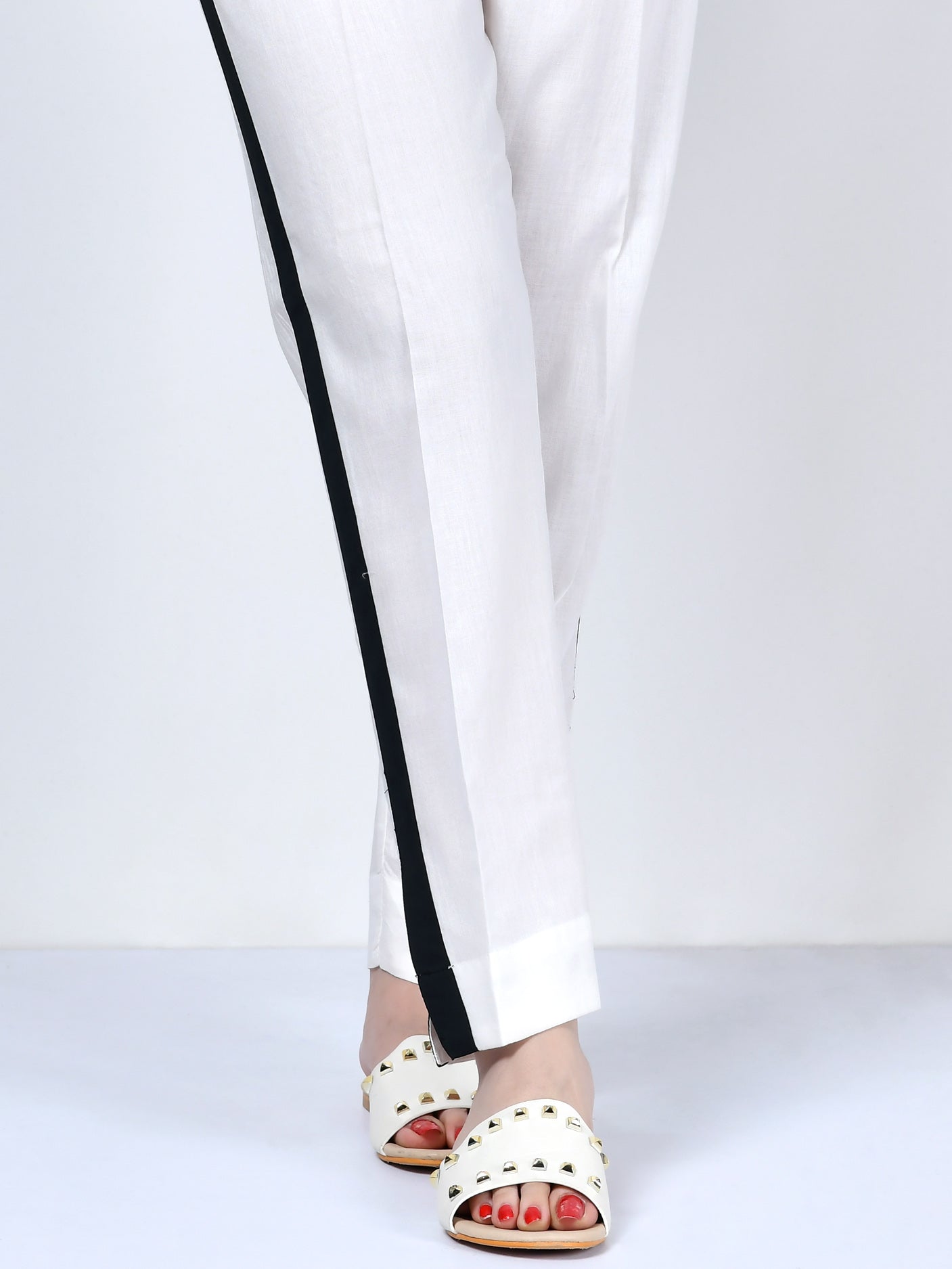 Striped Crepe Trouser