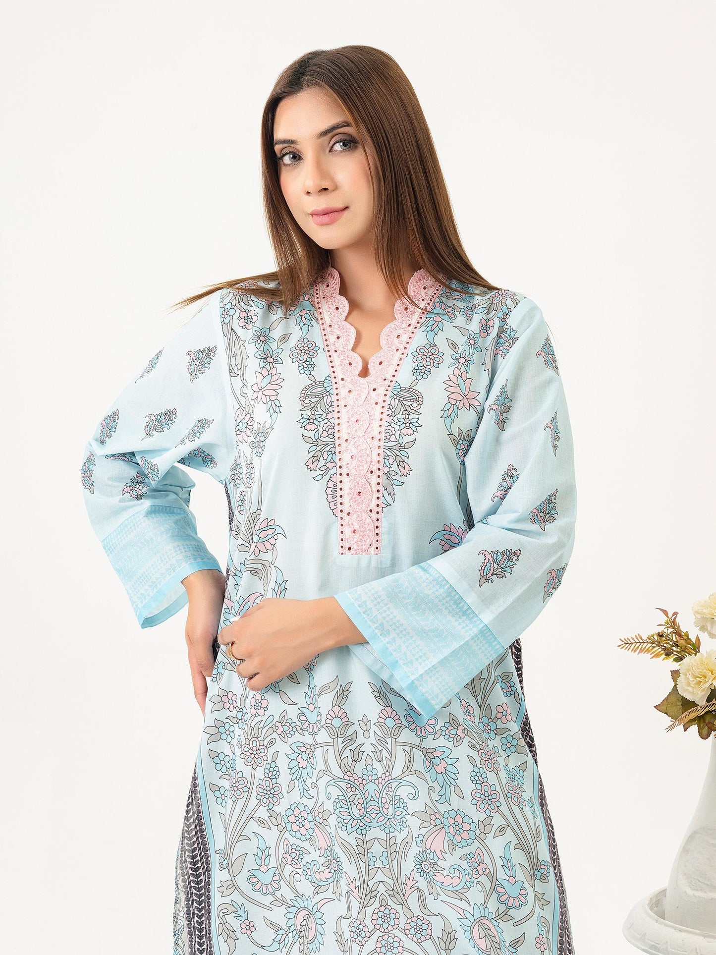 Lawn Shirt-Embroidered (Pret)