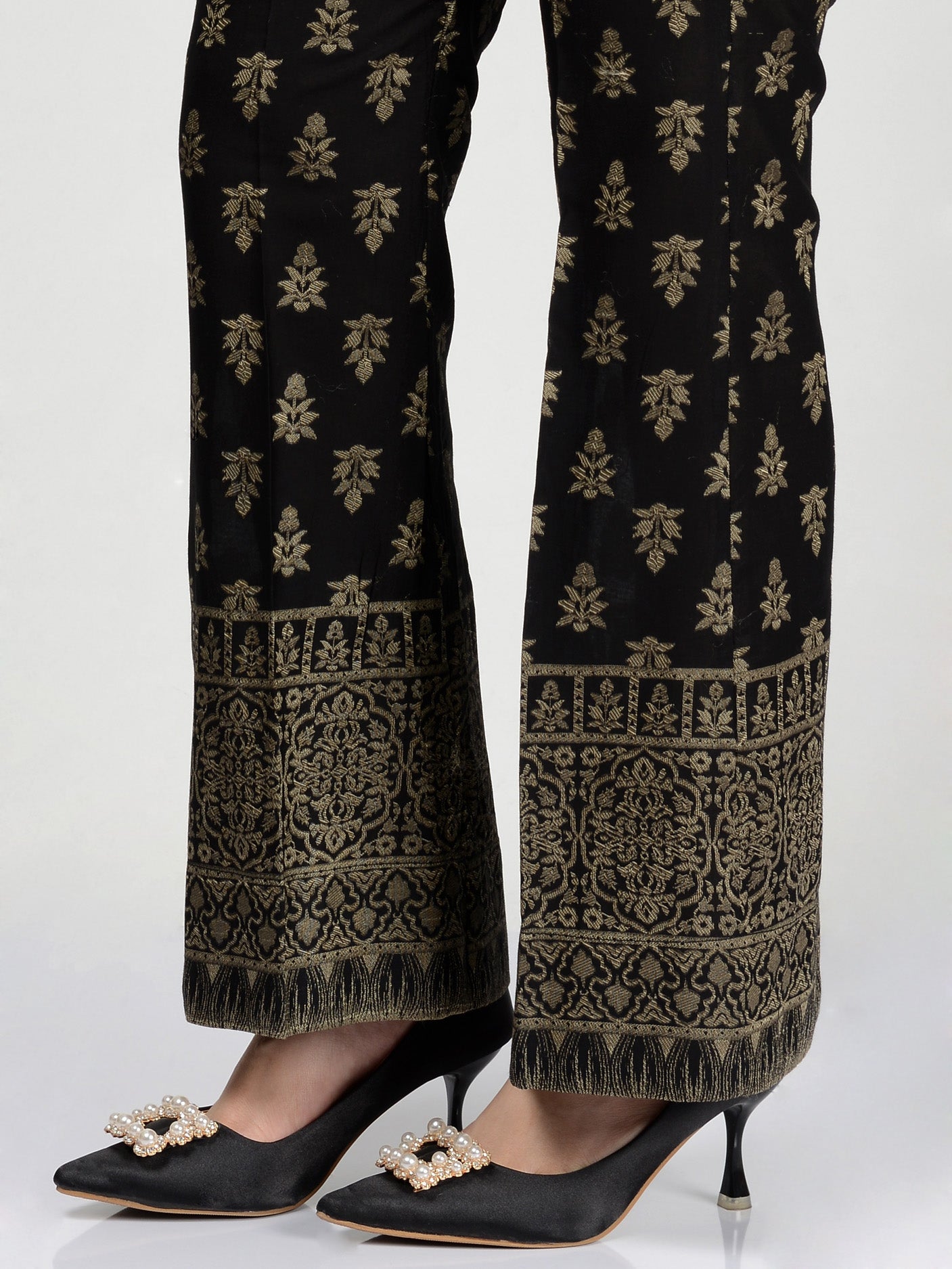 Jacquard Bootcut Pants