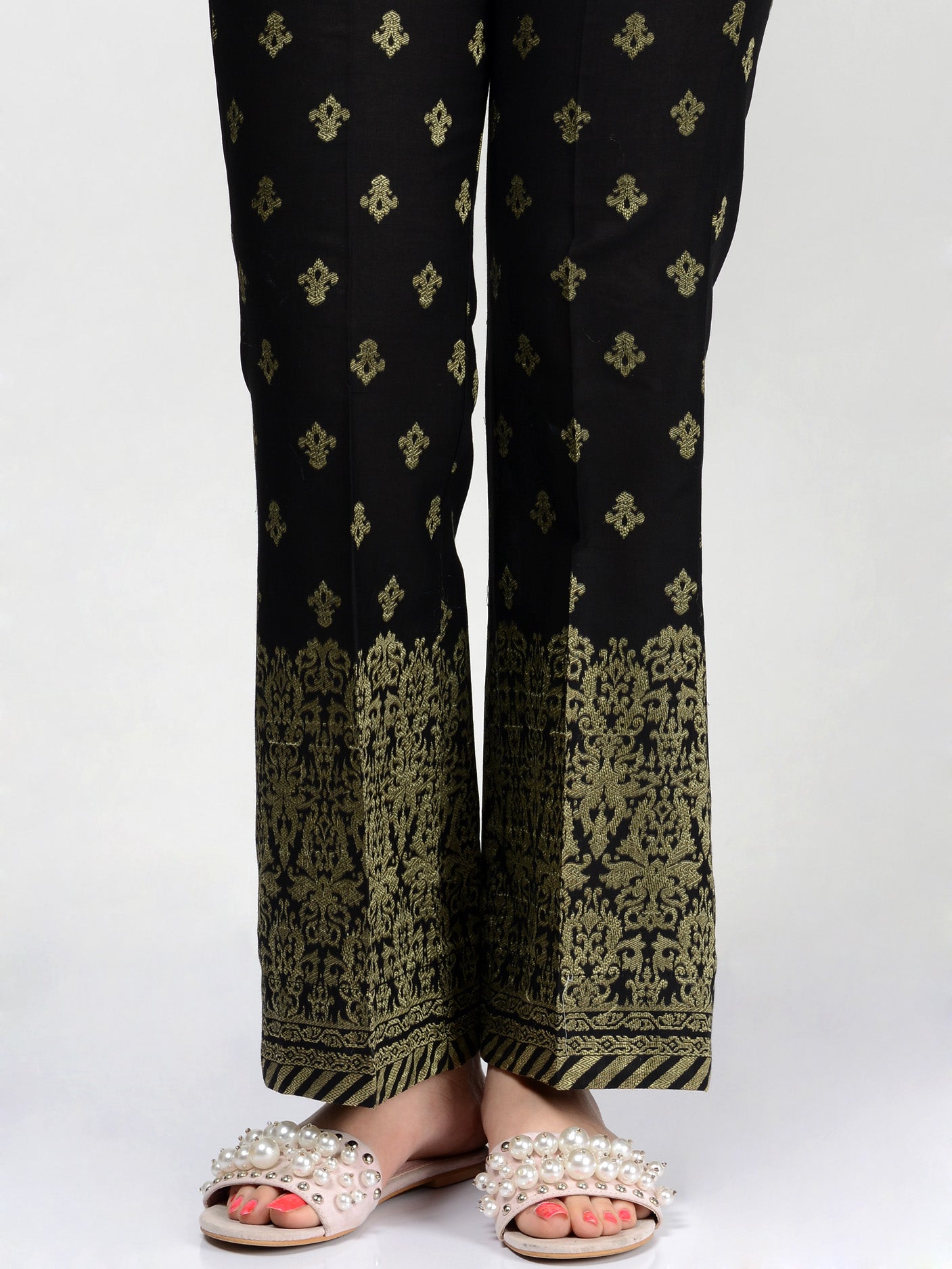 Jacquard Bootcut Pants