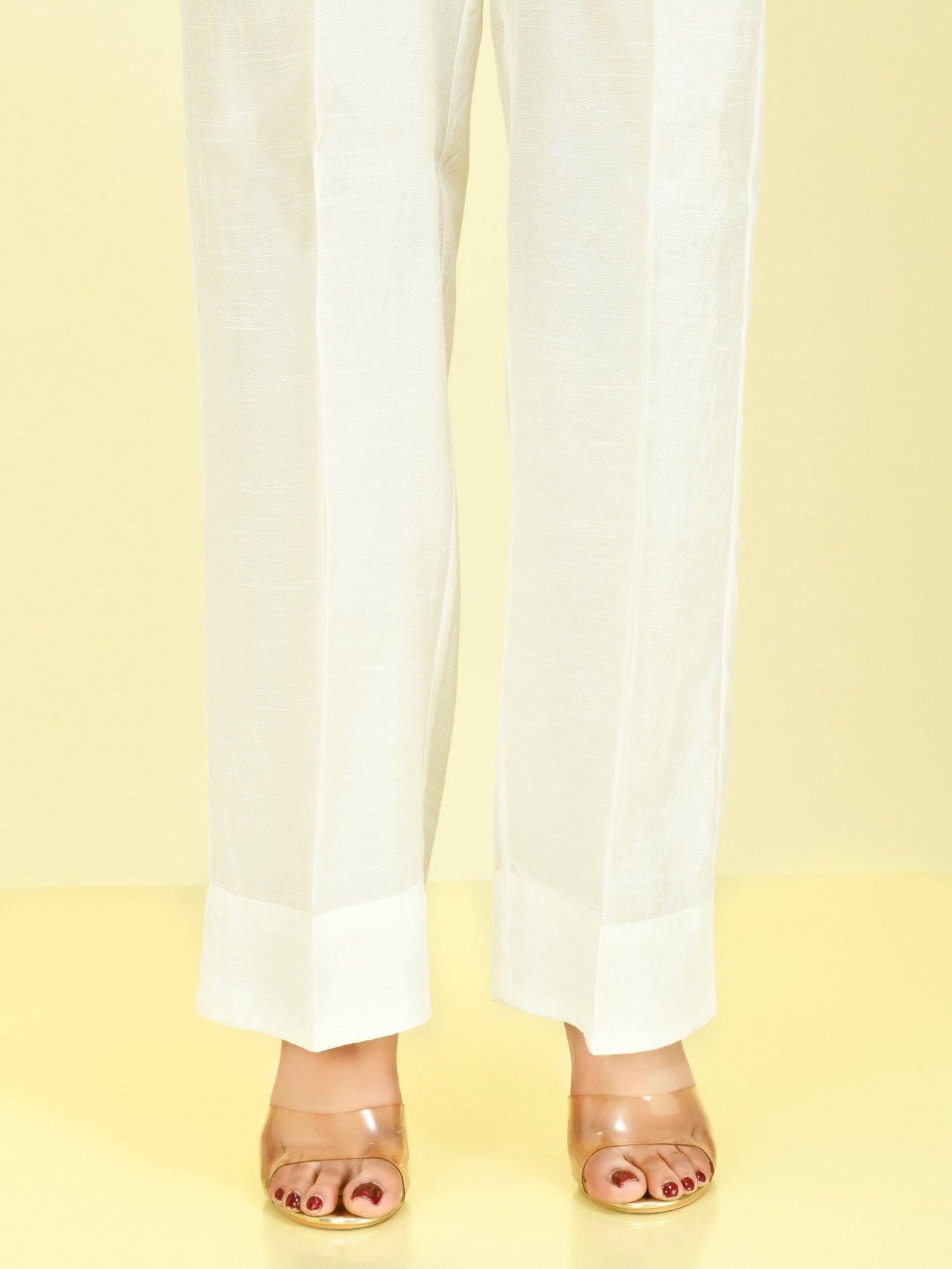 Raw Silk Pants - White