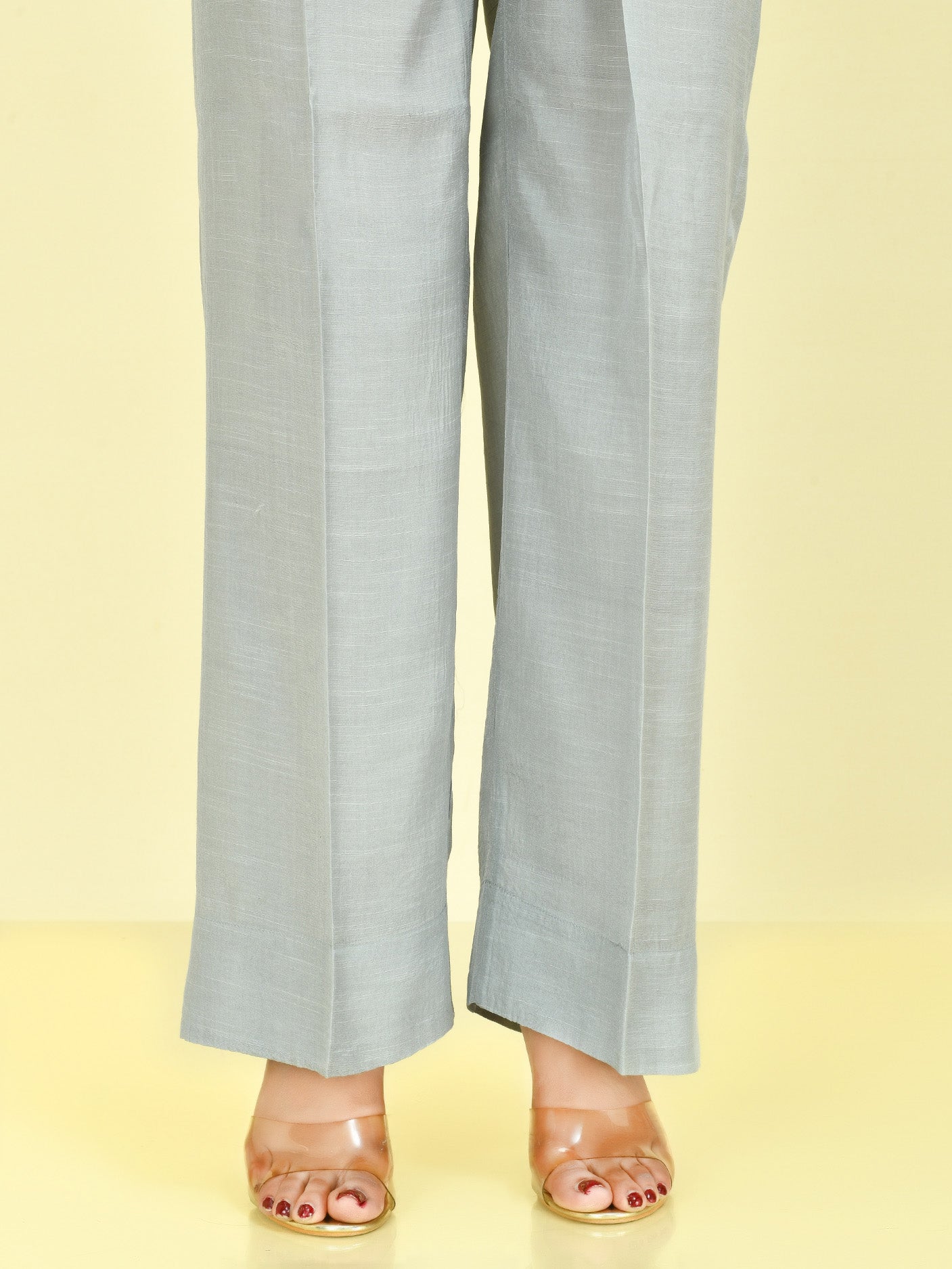 Raw Silk Pants - Grey