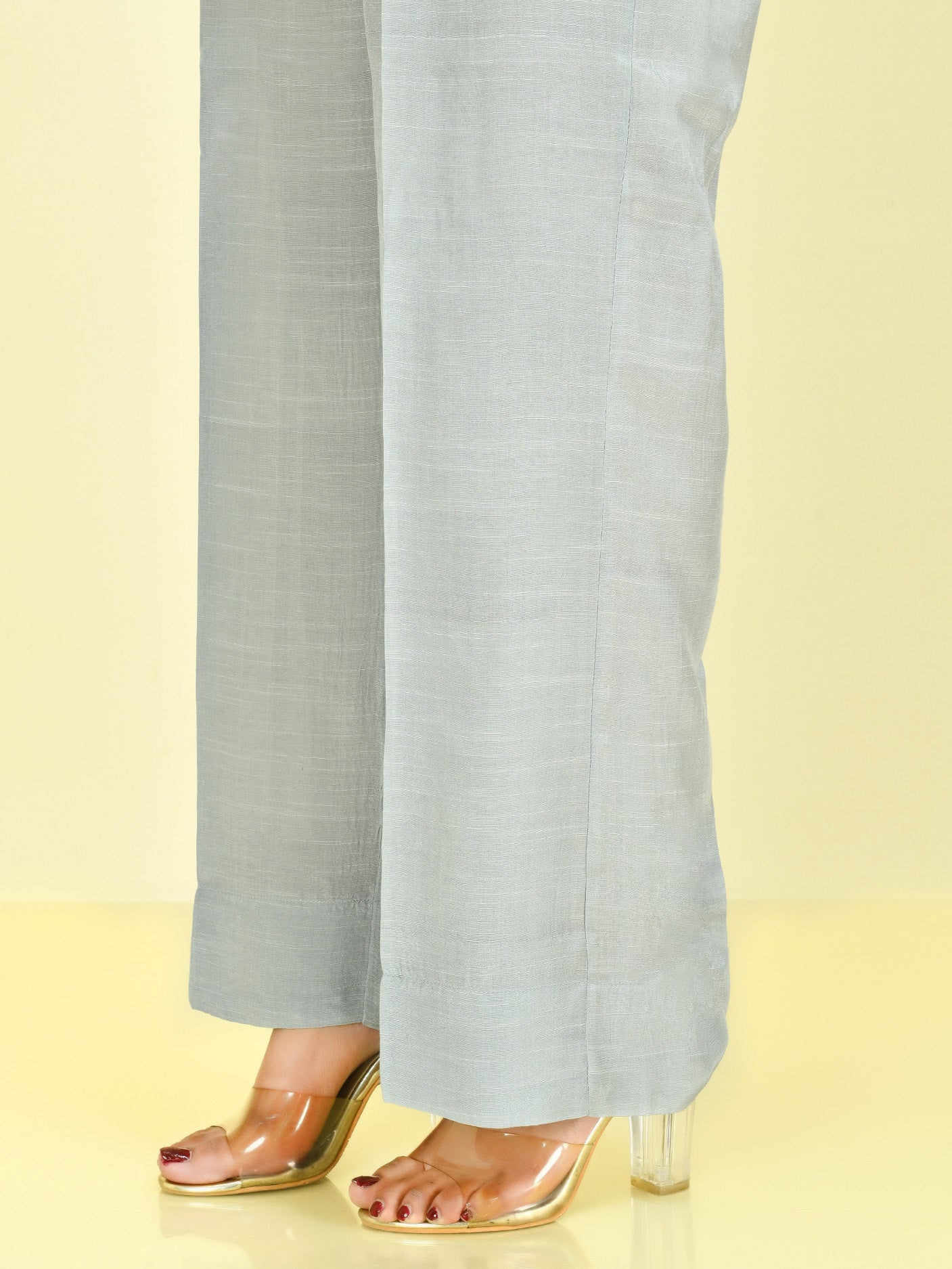 Raw Silk Pants - Grey