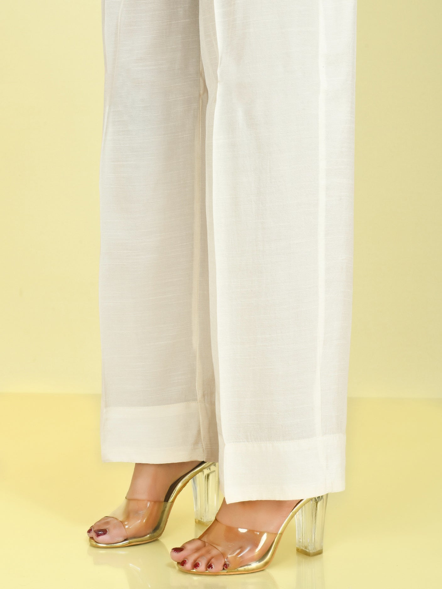 Raw Silk Pants -Cream