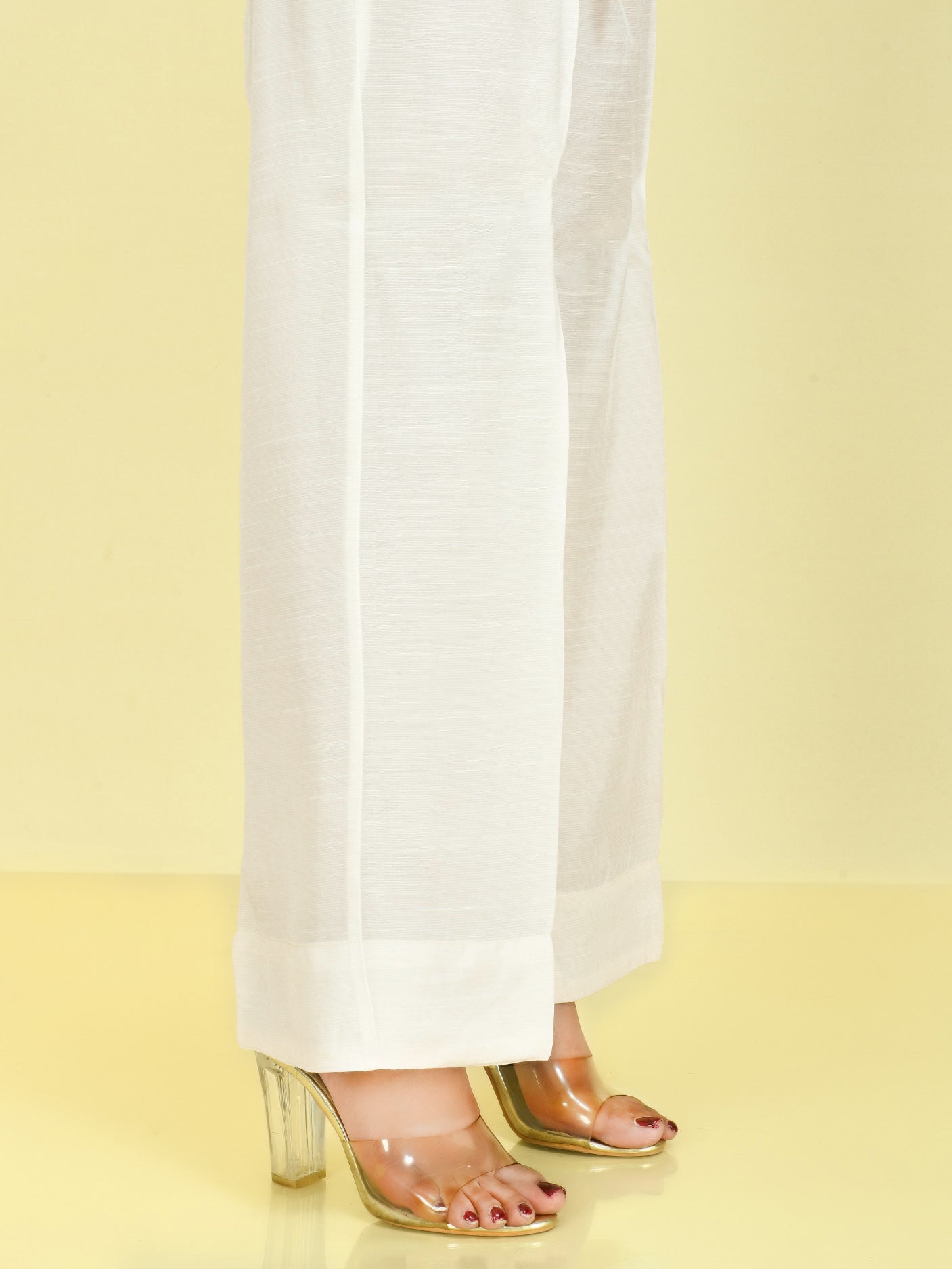 Raw Silk Pants -Cream