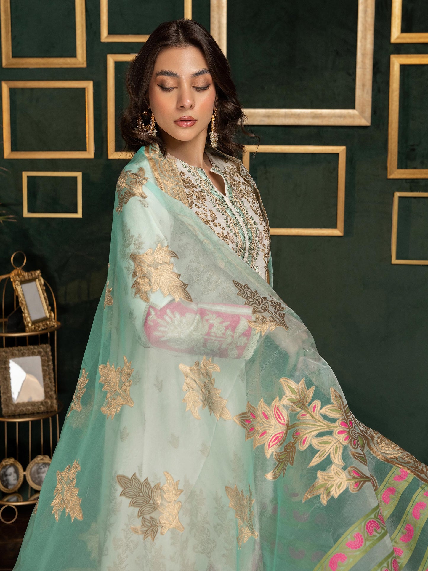 2 Piece Jacquard Suit-Embroidered (Pret)