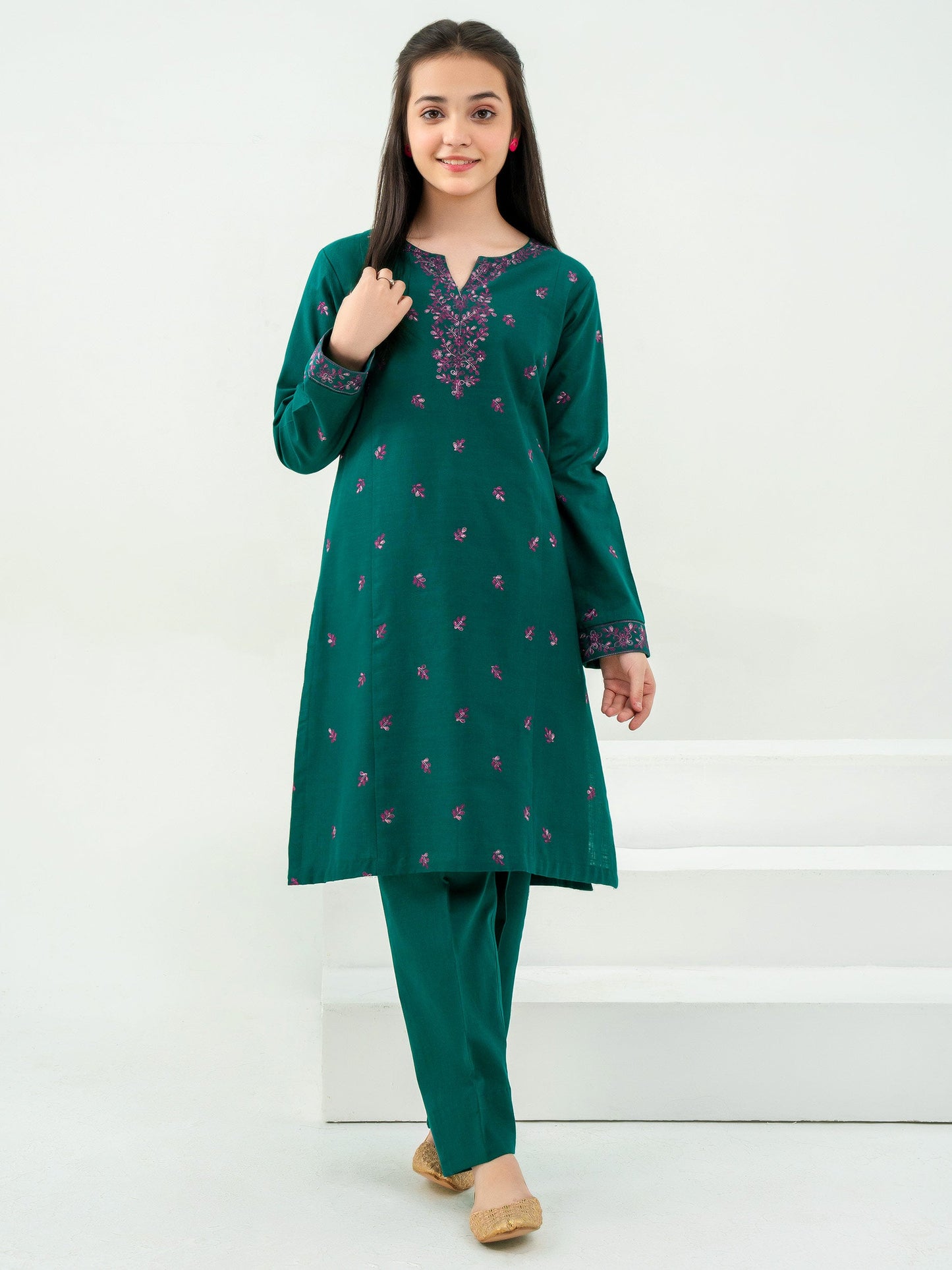 2 Piece Khaddar Suit-Embroidered