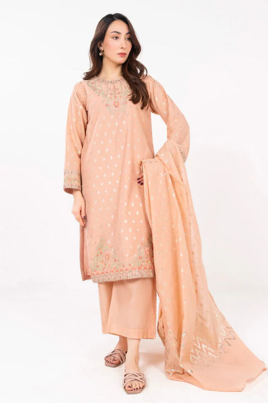 Stitched - 3 Pc Embroidered Jacquard Outfit