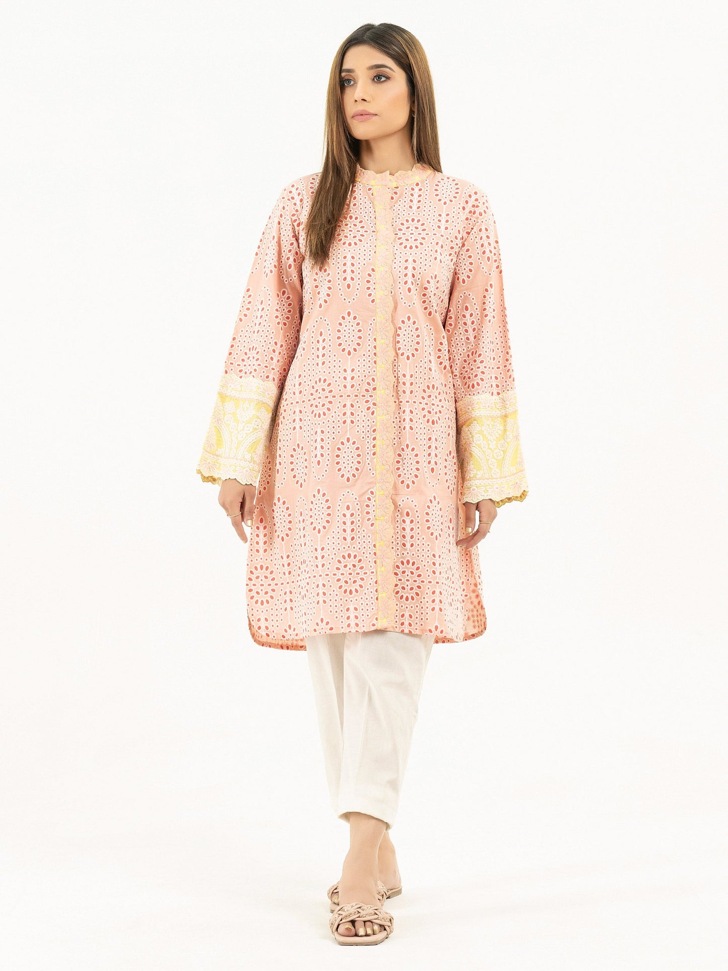 Lawn Shirt-Embossed Embroidered (Pret)